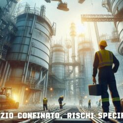 Spazio confinato. Rischi specifici: aria respirabile atmosfere con difetto o eccesso di ossigeno, atmosfere con agenti chimici pericolosi per asfissia e/o intossicazione, atmosfere con pericolo di esplosione ed incendio, seppellimento, cadute dall’alto, cadute di gravi, carenze di comunicazioni ecc..